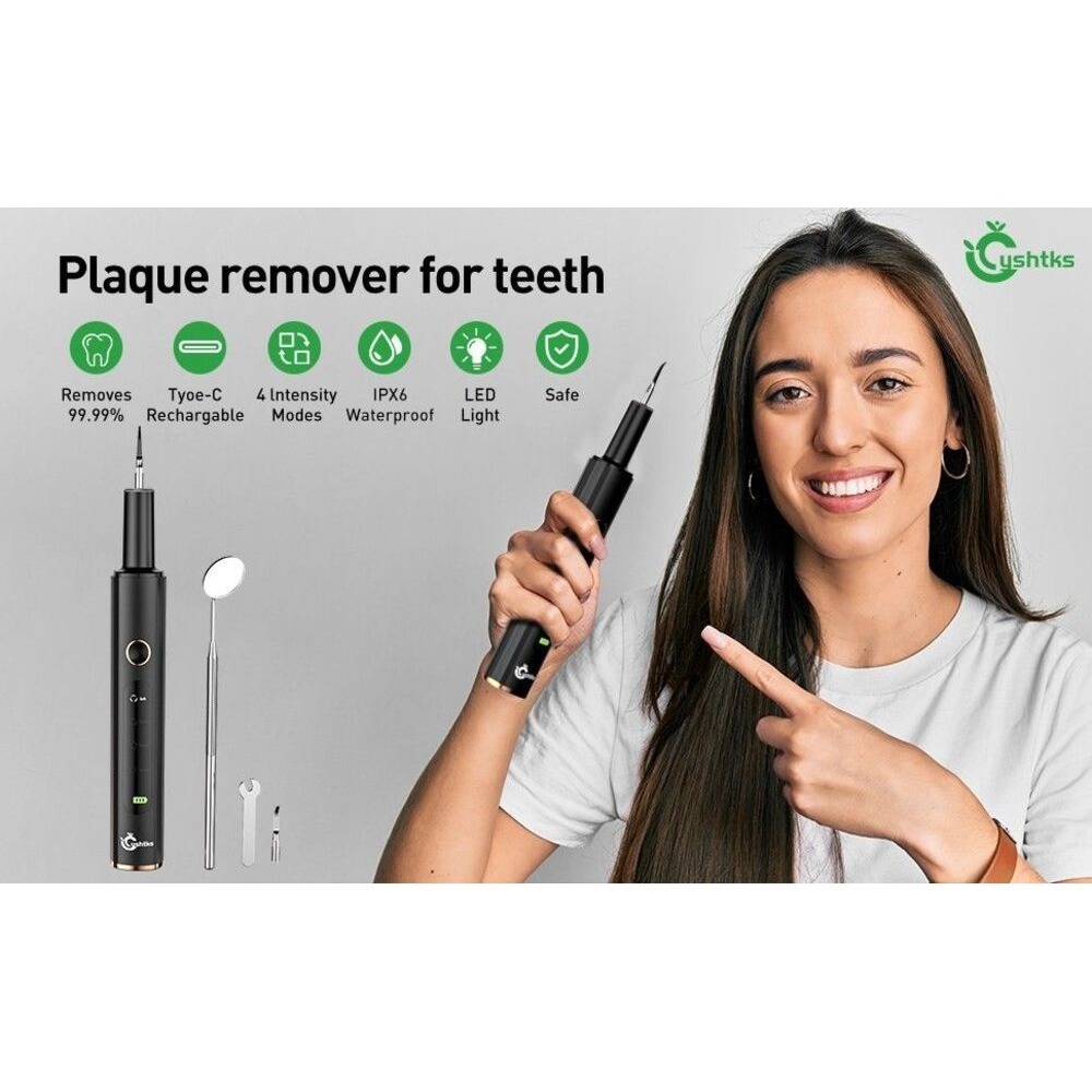YSHTKS Plaque Remover for Teeth Electric Dental Scaler Tartar Stains Black Kit